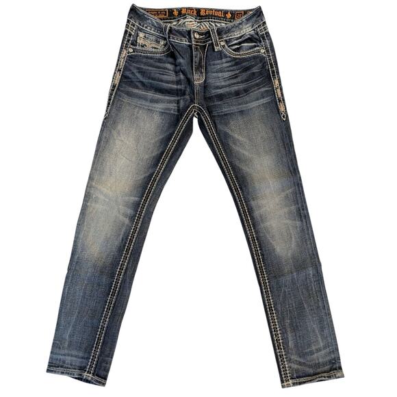 ROCK REVIVAL Jeans Mid Rise Skinny Shauna 5 Pockets Flap Pockets Women's 29 - Picture 5 of 8